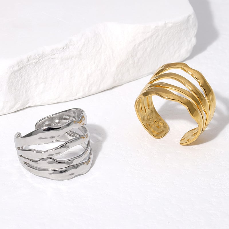 Irregular Stainless Steel Titanium Ring for All Matches