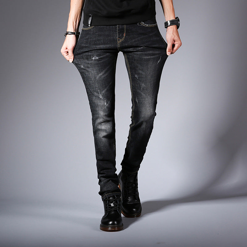 Men's Slim Fit Black Stretch Jeans for Youth 2020