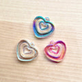 Iridescent Layered Hearts Charm